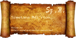 Szmetana Márton névjegykártya