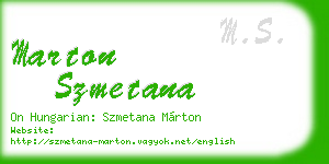 marton szmetana business card